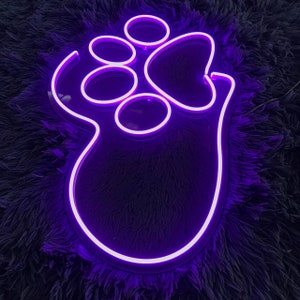 Paw Neon Sign, Dog Paw Neon Light, Bespoke Cat Paw Led Sign, Pet Led