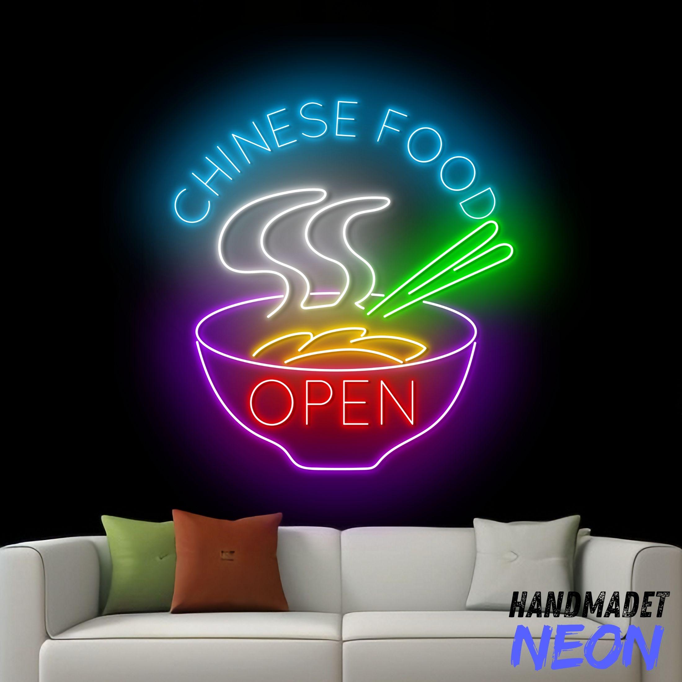Chinese Food Open Neon Sign, Chinese Noodle Led Sign, Food Led