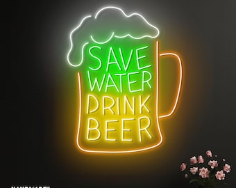 Beer Neon Sign: Pub Wall Neon, LED Wall Light, Bar Or Home Wall Decor