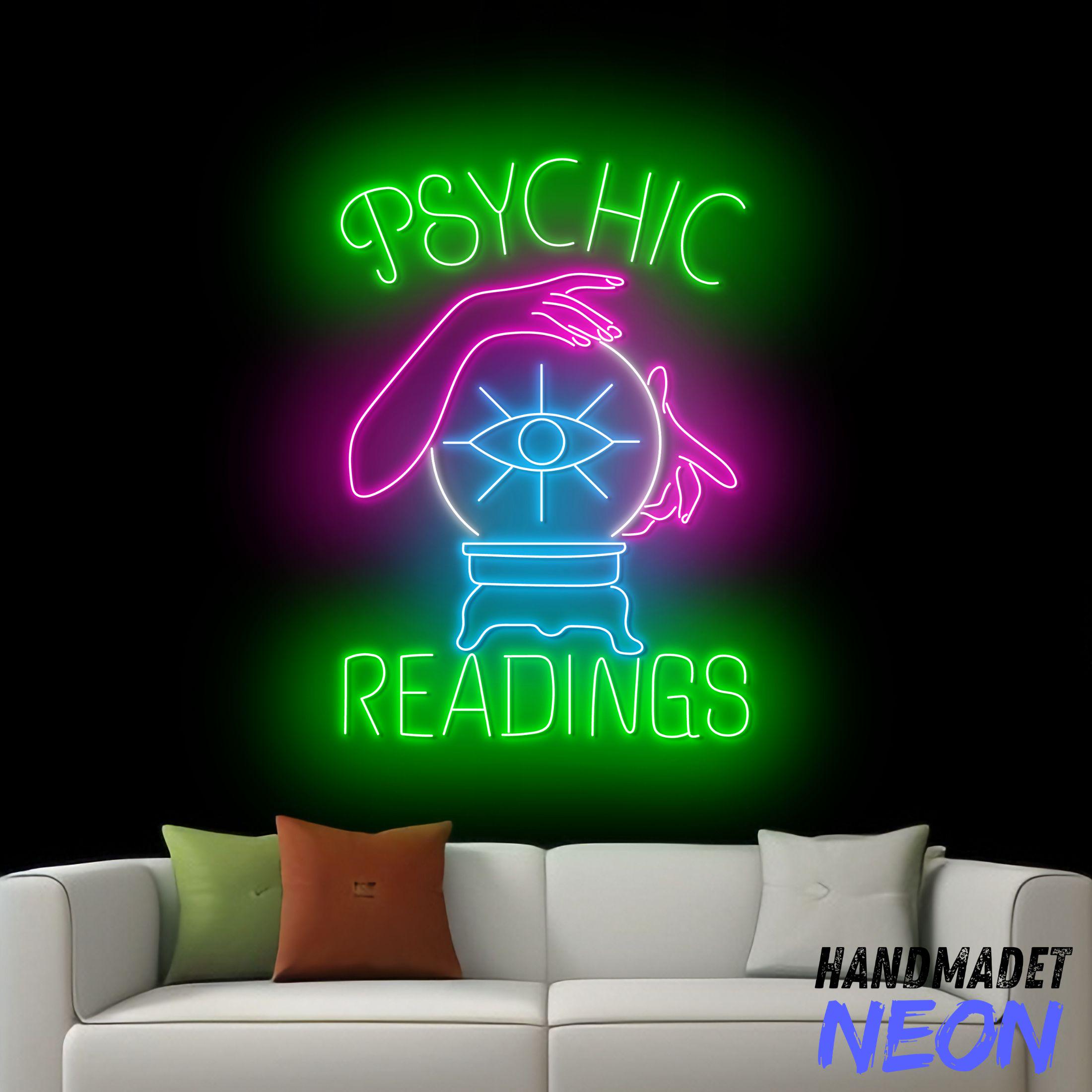 サイキックリーディングネオンサイン、占い師 LED サイン、サイキック
