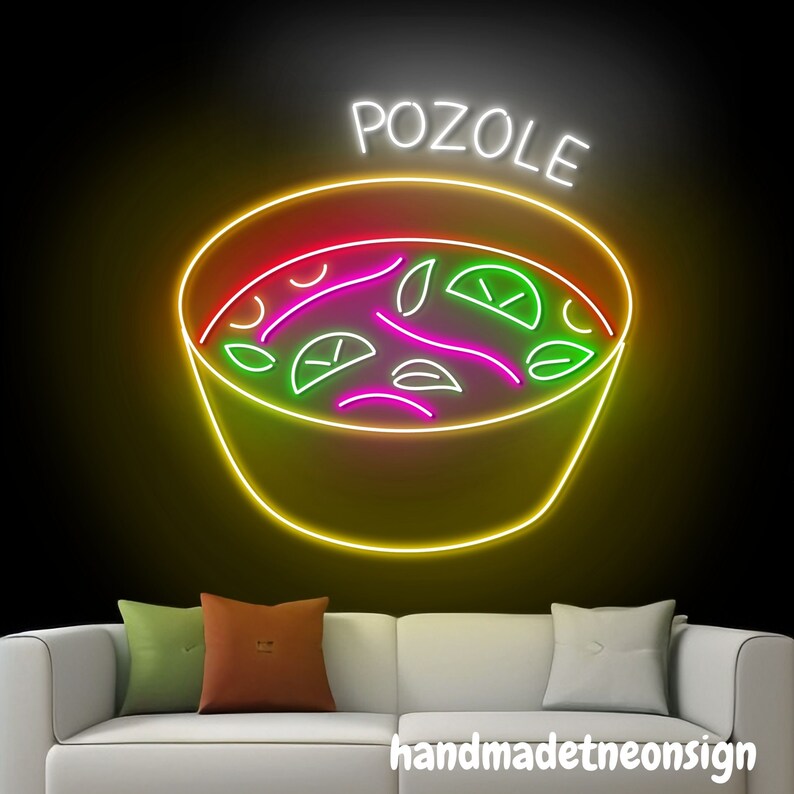 Pozole Neon Wall Sign, Pozole Led Wall Light, Mexico Food Led Wall Sign ...