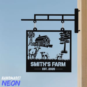 Custom Farm Metal Hanging Sign, Personalized Family Name Farm Wall Sign, Metal Wall Hanging Outdoor Decor, Housewarming Gift for Farmer