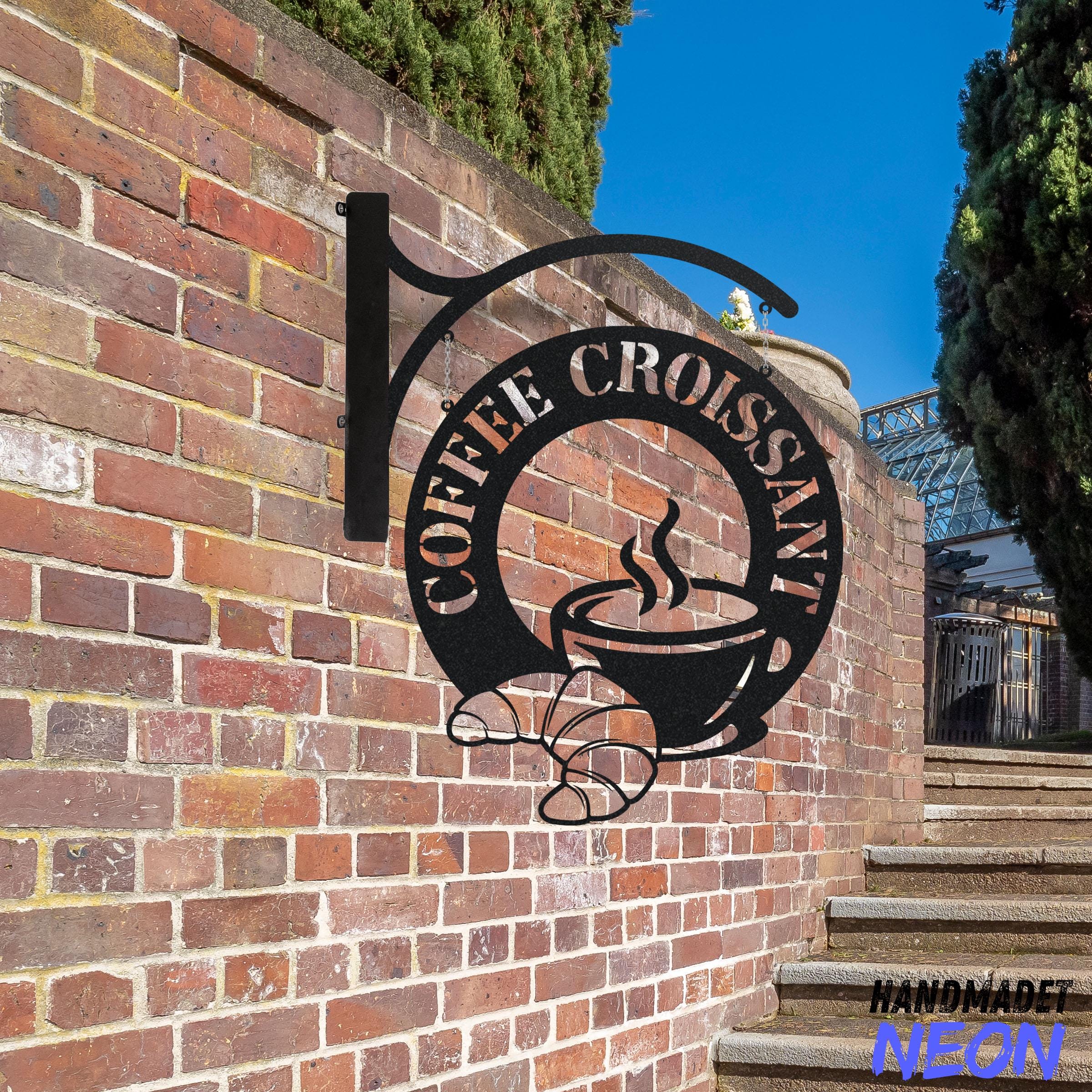 Personalized Croissant Hanging Sign, Croissant Store Outdoor Hanging ...