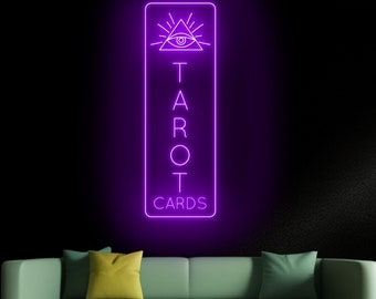 Tarot Cards Neon Sign, Tarot Card Led Sign, Tarot Open Logo Neon Light, Psychic Led Light, Psychic Reader Wall Art, Tarot Home Wall Decor