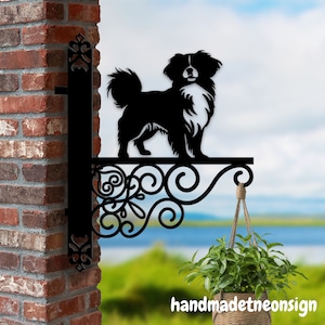 Personalized Tibetan Spaniel Dog Hanging Bracket Dog Hanging Basket Bracket, Dog Hanging Bracket For Garden, Pet Metal Sign Garden Decor