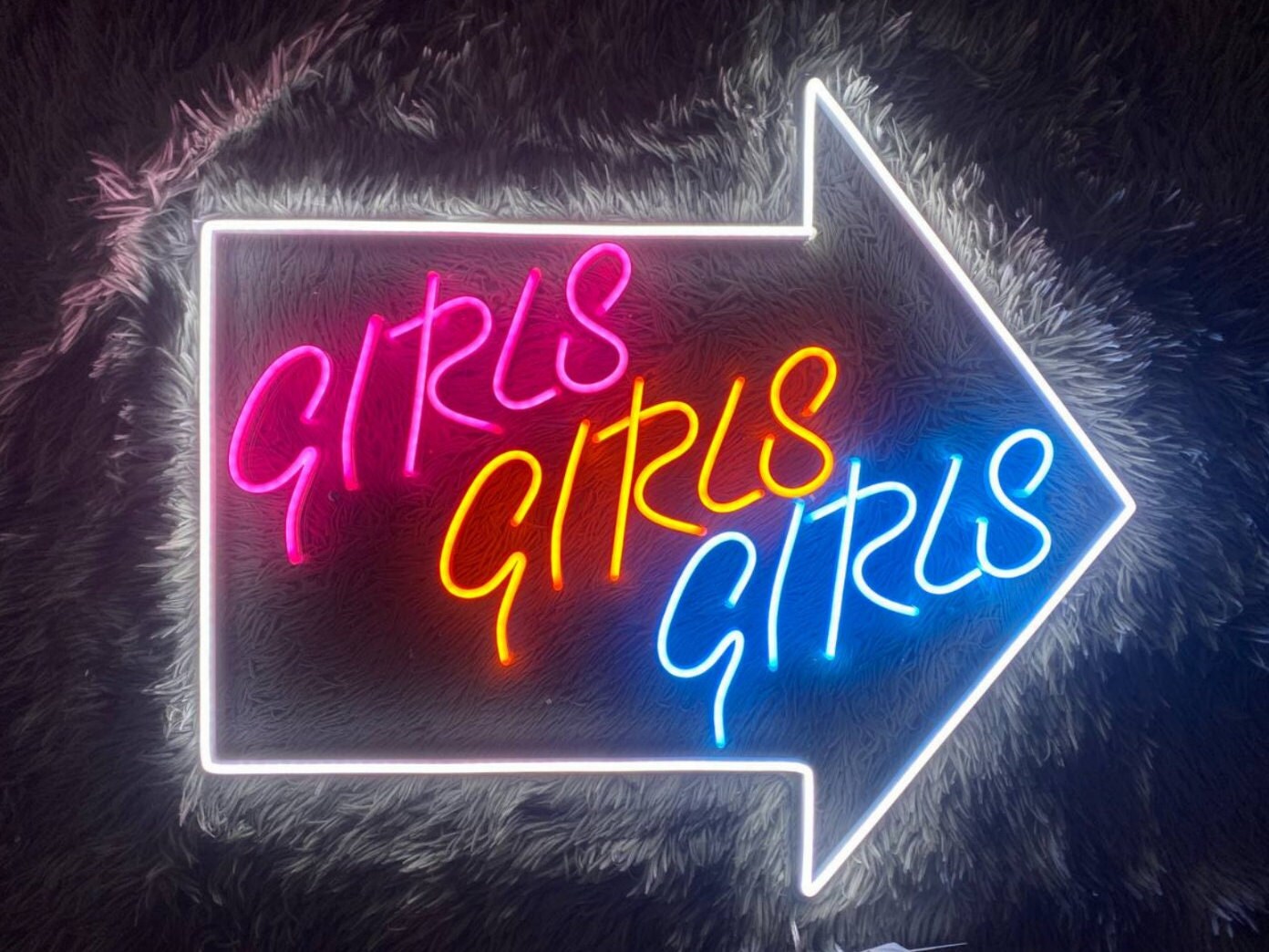 Girls Girls Girls Led Sign, Girls Girls Girls Neon Sign, Wall  display picture 1
