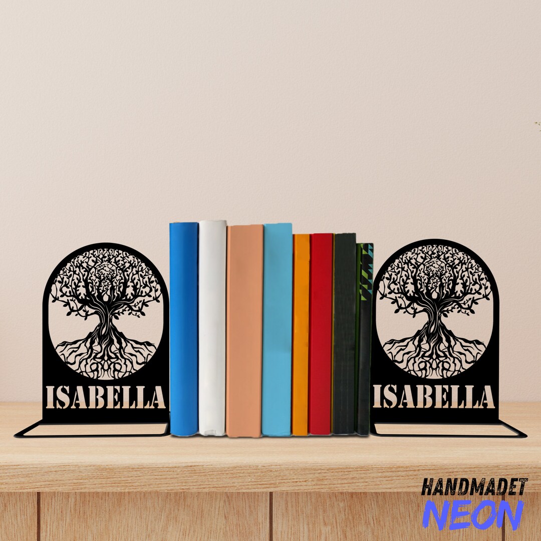 Tree Bookends Custom Tree of Life Metal Bookends Tree of Life Name Bookend, Tree ...