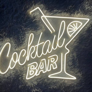 Cocktail Bar Led Neon Sign, Cocktails Neon Sign, Led Neon Sign Custom, Neon Sign for Bar Decor