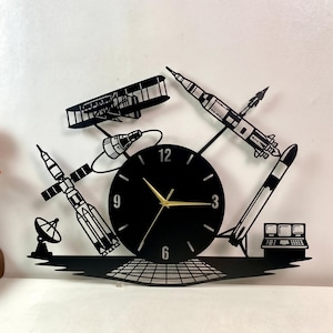 Aerospace Engineer Metal Wall Clock, Pilot Office Decor, Engineer Wall Art