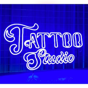 タトゥースタジオのネオンサイン、タトゥールームの LED ライト