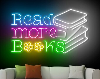 Used Books Led Sign Bookholic Neon Sign, Books Led Sign, Bookish Neon Light, Book Wall Art ...