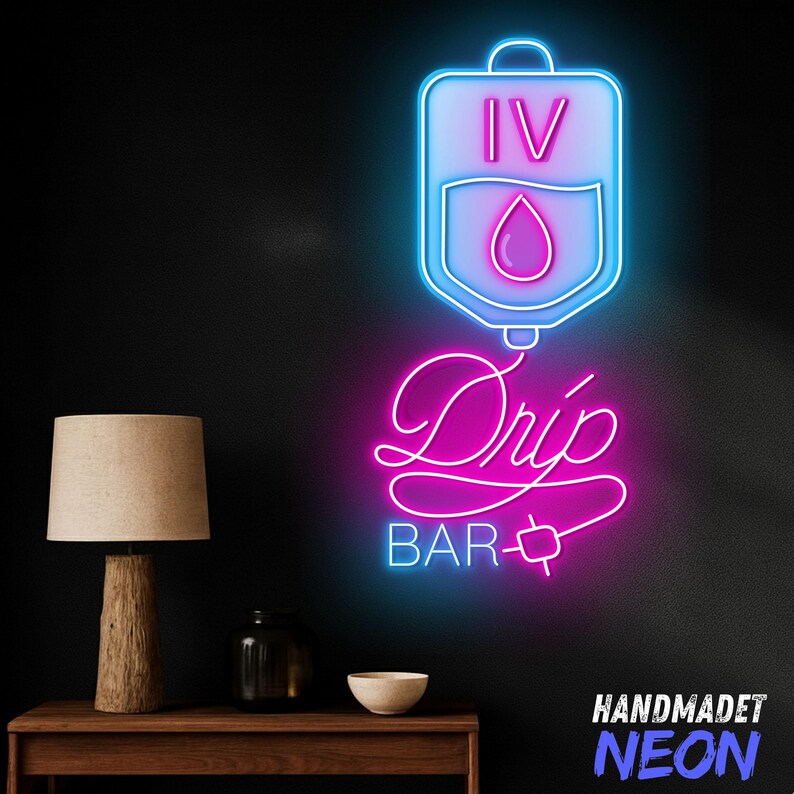 IV Drip Bar Neon Sign, Hydration Station Led Light, IV Therapy Clinic ...