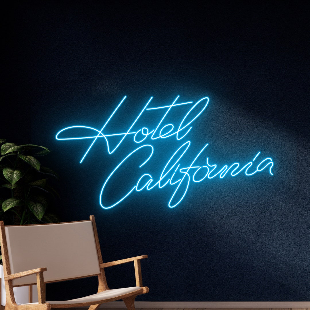 Custom Hotel California Neon Sign, Custom Quote Name LED Light, Room