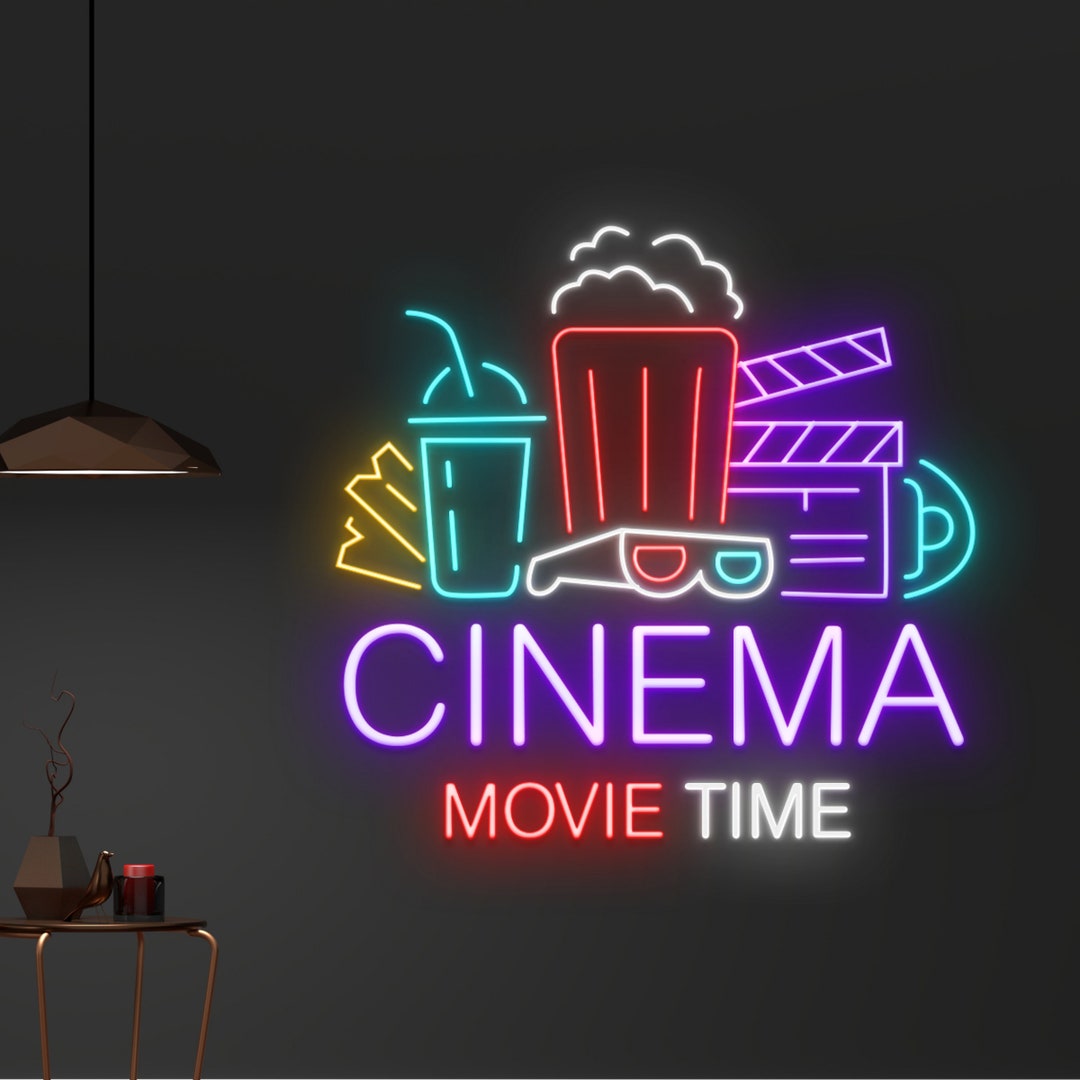 Custom Cinema Movie Time Neon Light Movie Theater Led Sign - Etsy