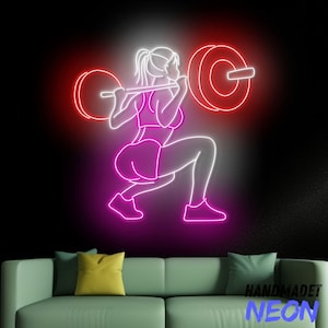 Gym Club Neon Sign, Gymers Led Sign, Weightlifting Neon Light, Barbell Led Light, Gym Fitness Club Wall Art Light, Sport Home Wall Decor