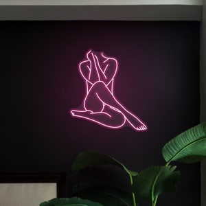 BODY Custom Neon Sign, One Line Woman Body Neon Sign Bedroom, Personalized Led Neon Lights, Abstract Light Up Sign, Birthday Gift, Wall Art