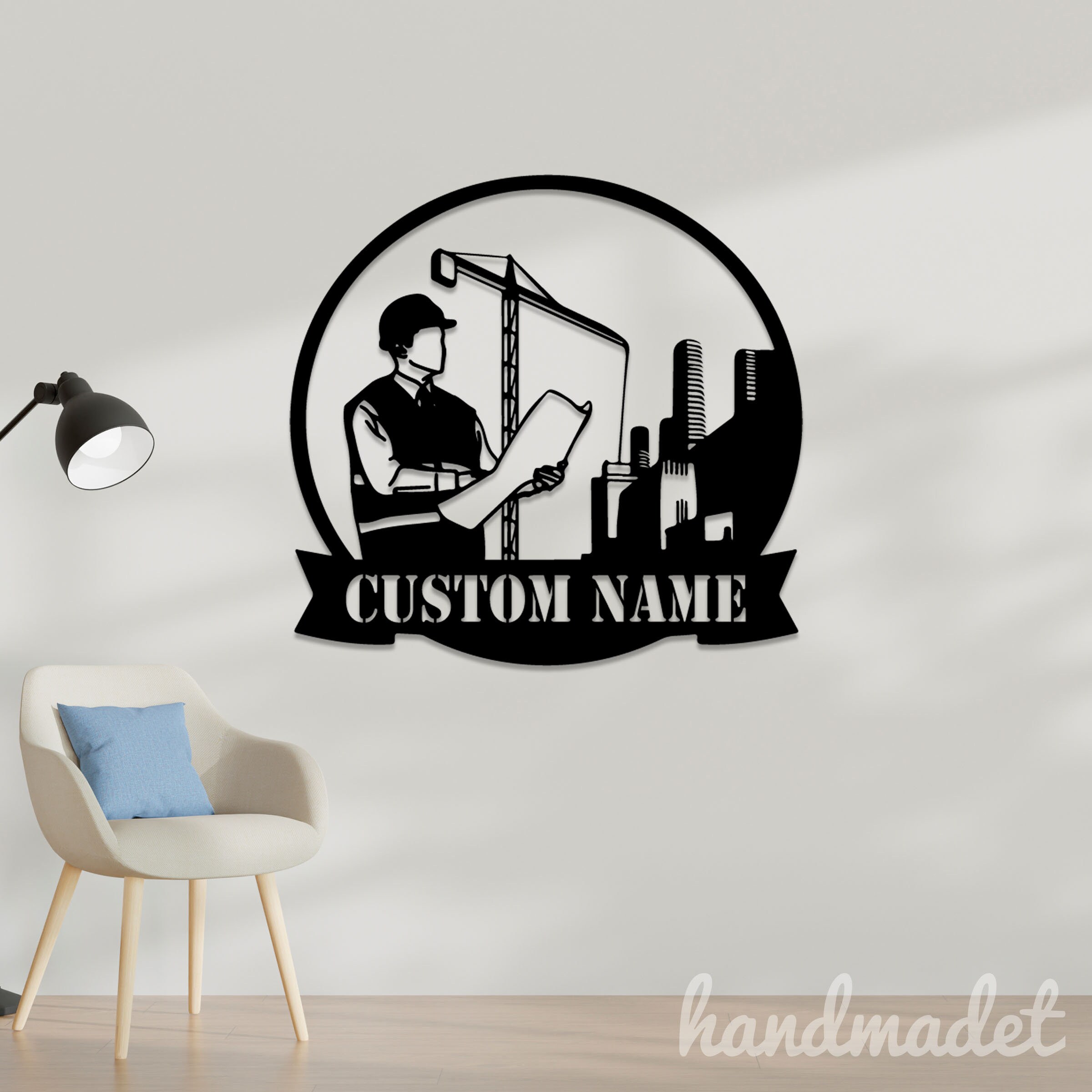 Personalized Architect Metal Wall Sign, Architecture Metal Wall Light ...