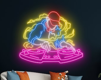 DJ Led Sign, DJ Neon Light, DJ Neon Sign, Music Player Led Light, Music Room Wall Decor, Bar Pub Neon Light, Club Led Sign, Show Led Light