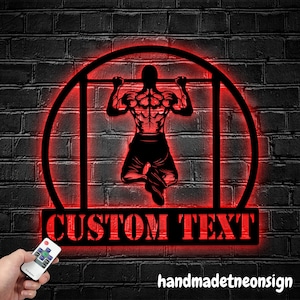 Cartello in metallo personalizzato per Calisthenics, luce in metallo per Calisthenics, luce LED per sport, arte murale per sala Calisthenics, decorazione murale per casa Calisthenics