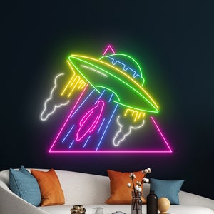Flying UFO Neon Sign, UFO Universal Led Sign, UFO Space Neon Light, Custom Ufo Led Light, Ufo Neon Light, Home Bedroom Wall Art Decor
