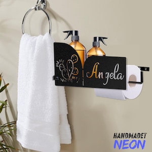 Porta carta igienica in metallo a forma di cactus, portaoggetti da parete per il bagno, porta carta igienica a forma di cactus, decorazione per il bagno, festa della mamma