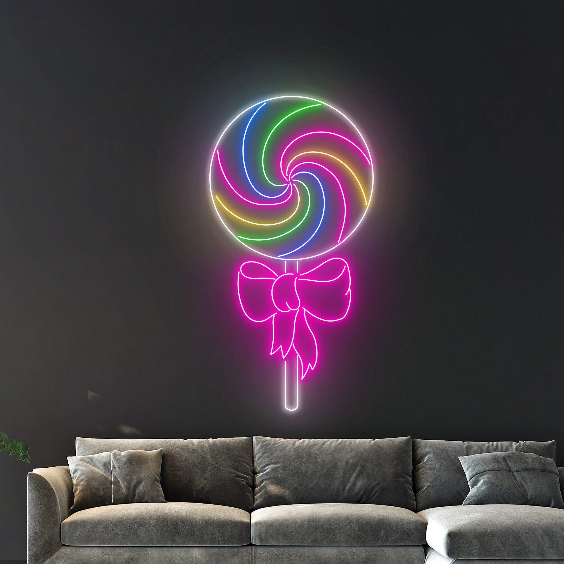 Lollipop Neon Sign, Lollipop Led Sign, Lollipop Candy Neon Light, Candy ...
