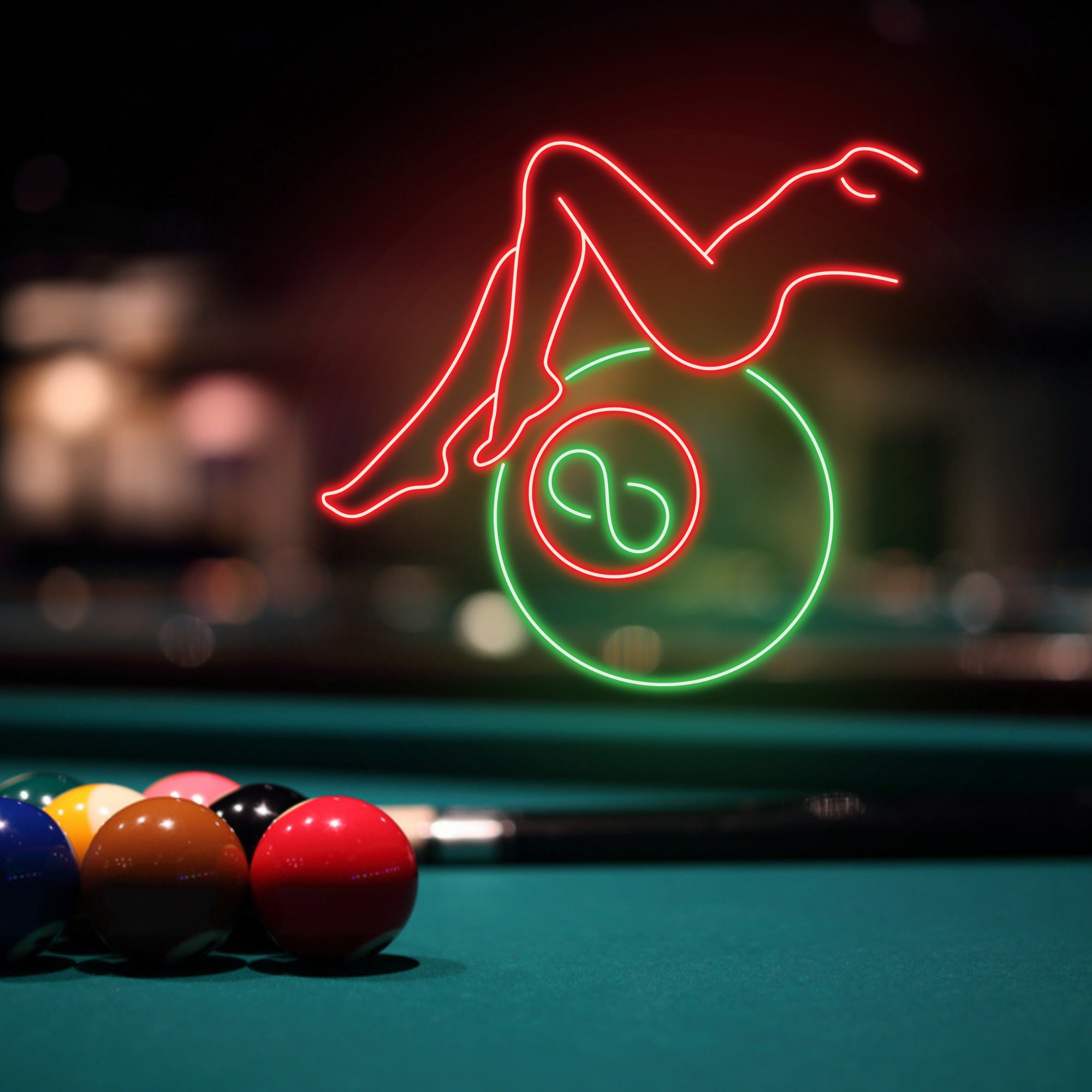Billiard Led Sign Billiards Neon Sign Wall Decor Billiard Girl