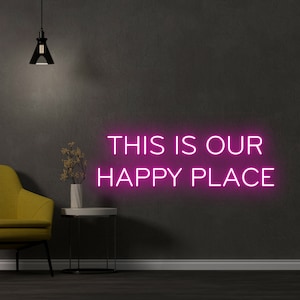 This Is Our Happy Place Led Sign, This Is Our Happy Place Neon Sign, Wall Decor, Bar Led Light, Custom Neon Sign, Our Happy Place Neon Light