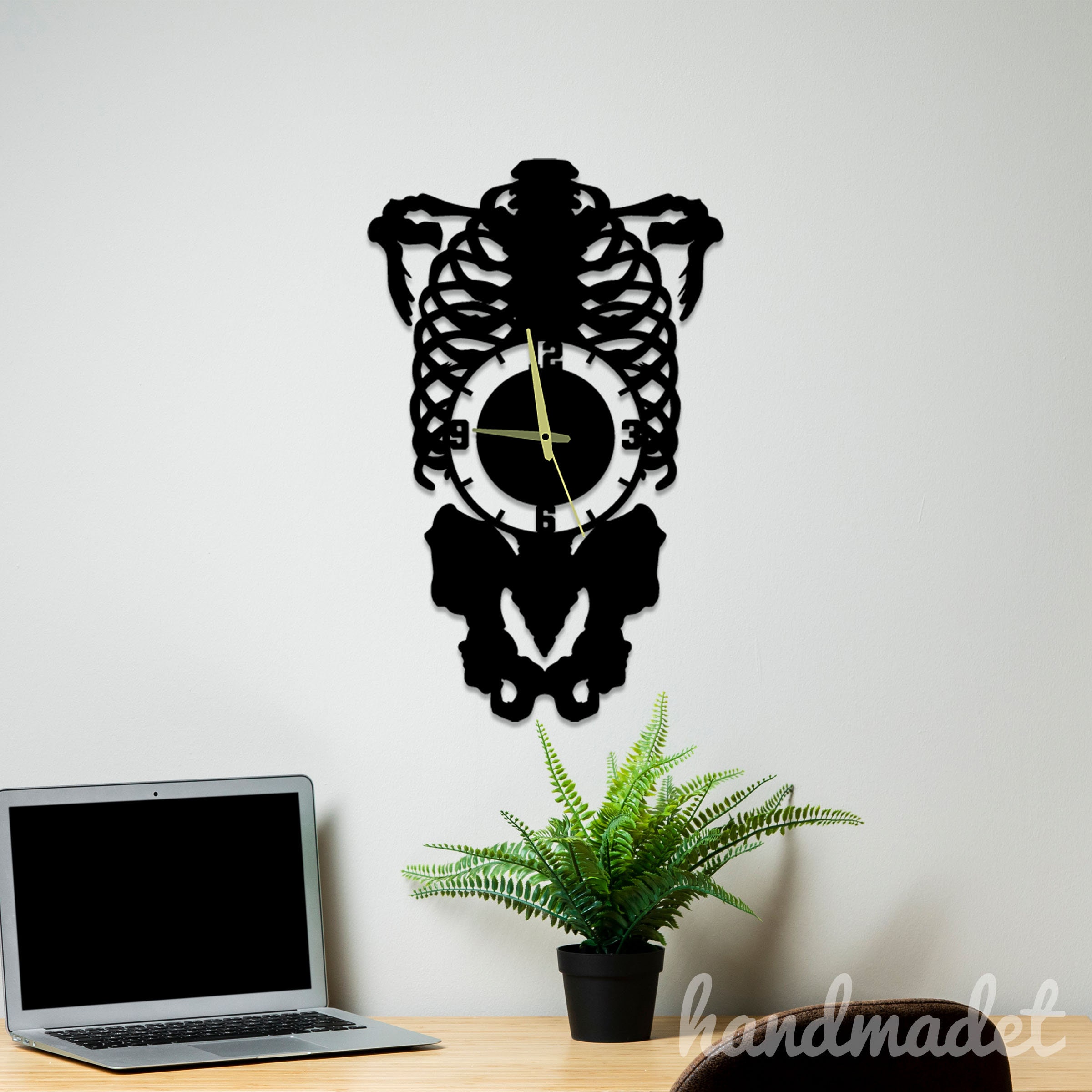 Skeleton Wall Clock Unique, Skeleton Round Wall Clock, Custom Skeleton ...