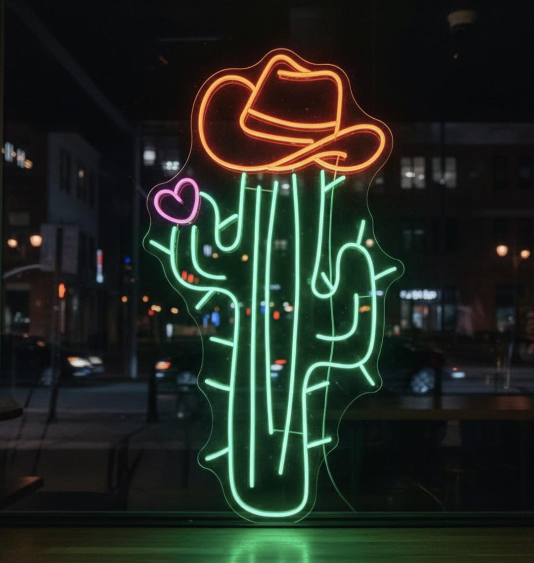 Cactus Neon Sign, Cowboy Hat Cactus LED, Gift for Him, Desert Wall Art,  Cowboy Style Night Light, Unique Cactus Gift, Nursery Western Decor - Etsy