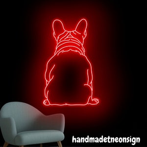 French Bulldog Neon Sign, Bulldog Line Art Led Sign, Bulldog Lover Neon Light, Bulldog Dog Led Light, Dog Room Wall Art, Pet Home Wall Decor