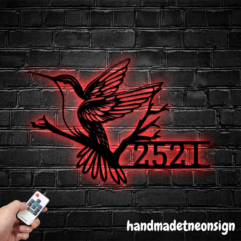 Personalized Hummingbird House Number, Hummingbird Home Number Metal ...