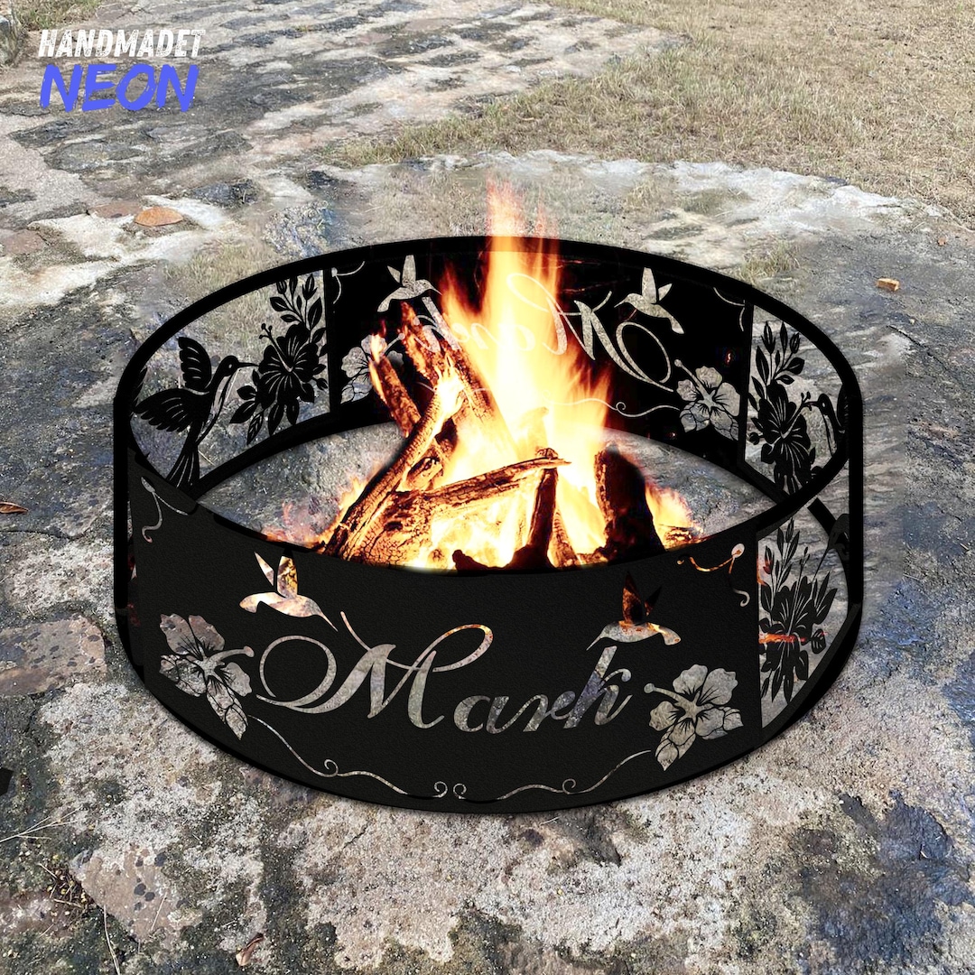 Hummingbird Fire Ring: Rustic Steel Fire Pit, Outdoor Garden Decor - Etsy