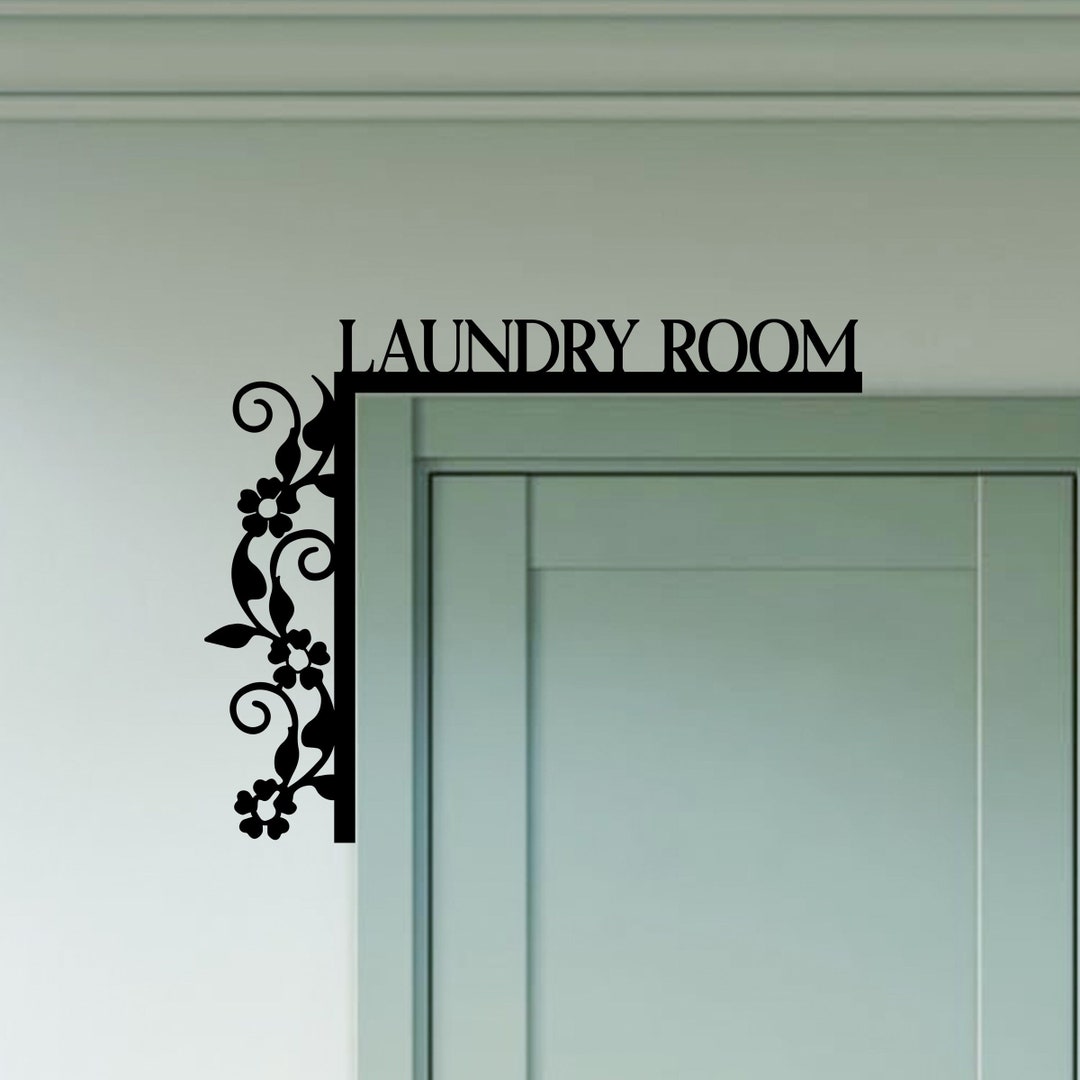 Personalized Laundry Room Door Corner Sign, Laundry Store Metal Door ...
