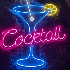 Cocktail glass Led Sign, Pub Led Sign, Wall Decor, Cocktail Neon Sign, Custom Neon Sign, Bar Led Sign, Pub Neon Lights, Led Light, Best Gift