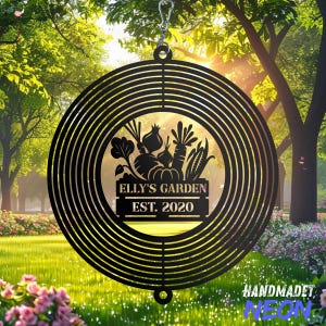 Personalized Vegetable Garden Wind Spinner, Custom Outdoor Farm Decor, Custom Garden Wind Spinner, Ideal Gift for Mom