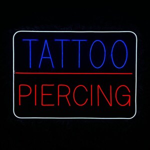 Tattoo Piercing Led Sign, Tattoo Piercing Led Sign, Wall Decor, Bar Neon Sign, Custom Neon Sign, Mancave Led Sign, Neon Sign, Shop Neon Sign