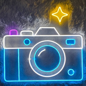 Camera Led Sign, Camera Neon Sign, Wall Decor, Neon Sign, Custom Neon Sign, Game Led Sign, Best Gifts, Camera Led Signs, Camera Neon Lights