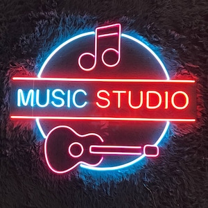 Music Studio Led Neon Sign, Music Neon Sign, Wall Decor, Music Led Light, Custom Neon Sign, Music Room Decor, Best Gifts, Music Studio