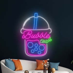 Bubble Milk Tea Neon Sign, Boba Tea Neon Light, Milk Tea Led Sign, Tea Drink Led Light, Room Wall Decor, Open Neon Light, Coffee Led Sign
