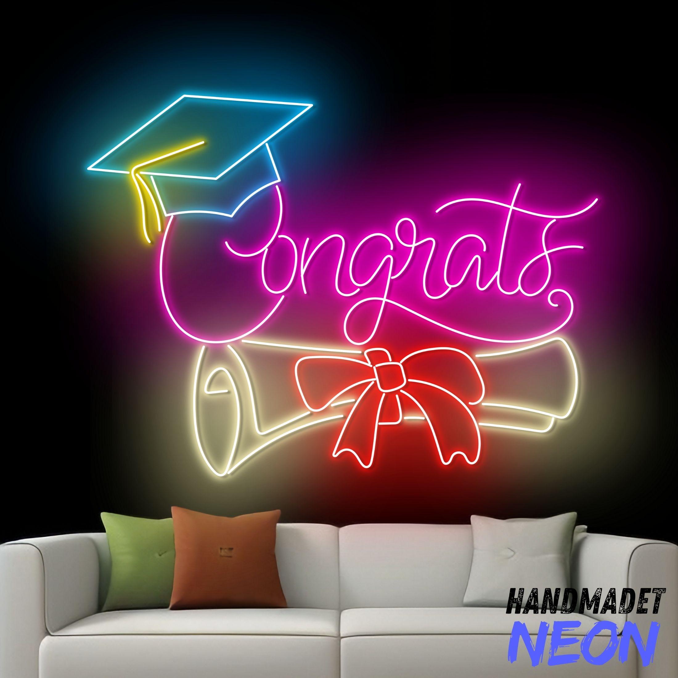 Graduation Led Congrats Neon Sign, Congratulation Led Sign, Graduate Led Light, Neon ...