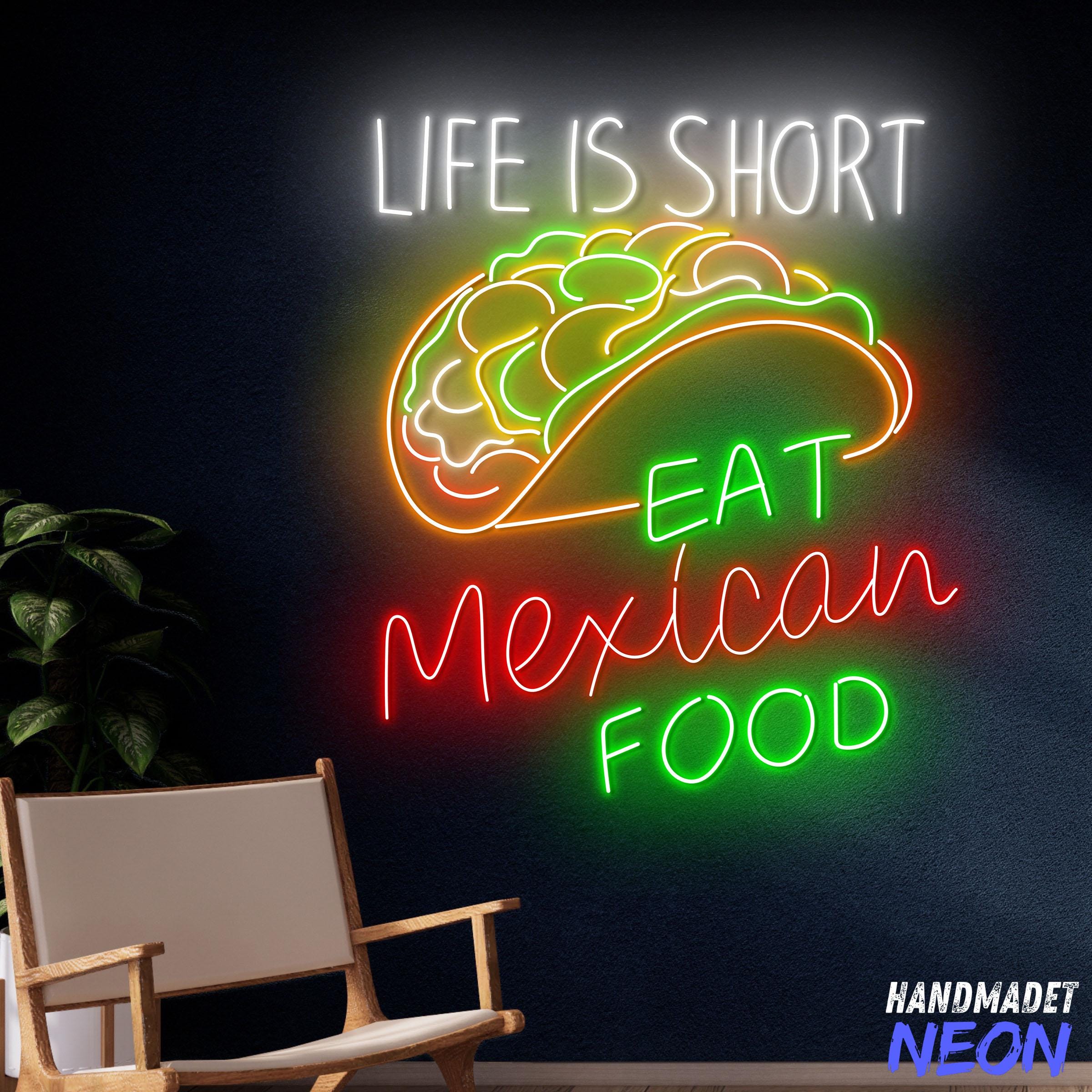 Insegna A LED Al Neon "Empanadas" – Decorazione Da Parete Per Ristoranti Messicani, Bar E Cucine, In Acrilico E Silicone Flessibile