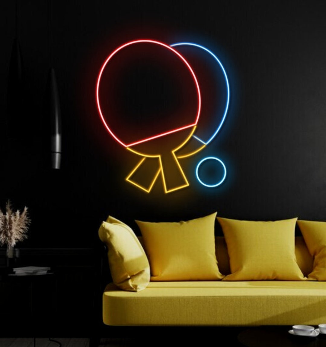 Tennis Racket Sign Custom Custom Racket Table Tennis Player Neonled Light Personalized Ping Pong ...