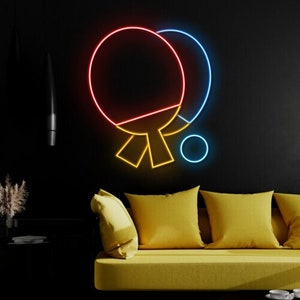 Aangepaste Racket Tafeltennis speler NeonLED Licht gepersonaliseerde Ping Pong Paddle Naam Teken Home Decor Kid Nursery Decoration Sport
