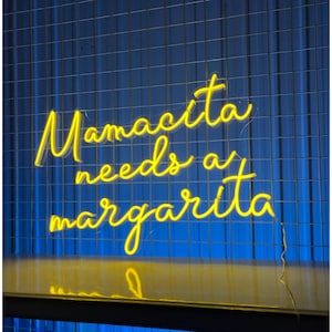 Mamacita needs a margarita neon sign, cocktail margarita led light, bar neon light, party led sign, bar decor, pub neon sign