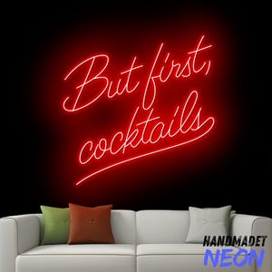 But First Cocktails Neon Sign, Cocktails Text Led Sign, Cocktails Led Light, Cocktail Bar Neon Light, Bar Pub Wall Art, Home Wall Decor