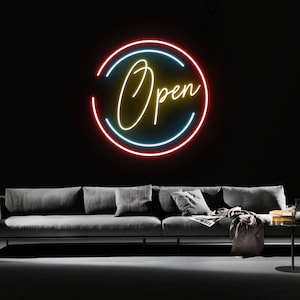 Señal Led abierta, señal Led abierta, decoración de pared, señal de neón de barra, señal de neón personalizada, señal Led de tienda, luces de neón abiertas, luces Led de barra, mejores regalos