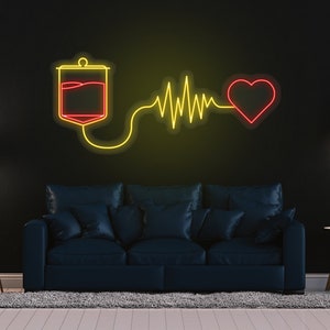 Herzschlag Neon Schild, Krankenschwester LED Schild, Wanddeko, Arzt Neon Schild, Benutzerdefinierte Neon Schild, Krankenhaus Dekor, Job LED Lichter, Beste Geschenke