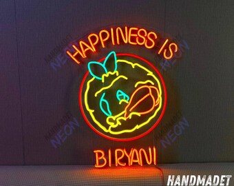 Letrero de neón LED de Biryani: decoración de pared de cocina india