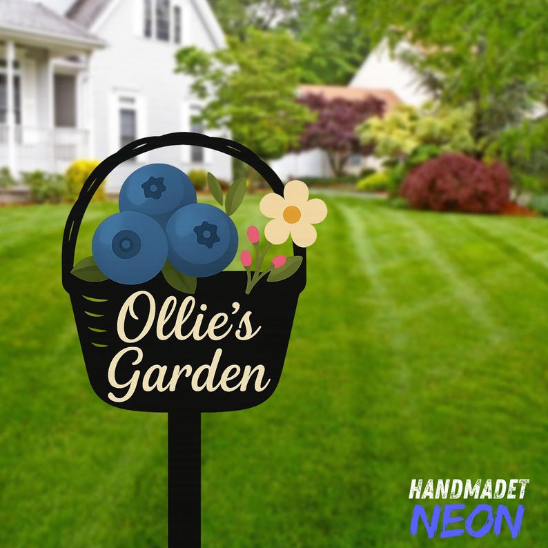 Rust Blueberry Sign Custom Blueberry Garden Sign, Blueberry Metal Garden Stakes, Farmhouse ...